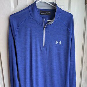 Men XL Blue and Gray Under Armour 1/4 Zip